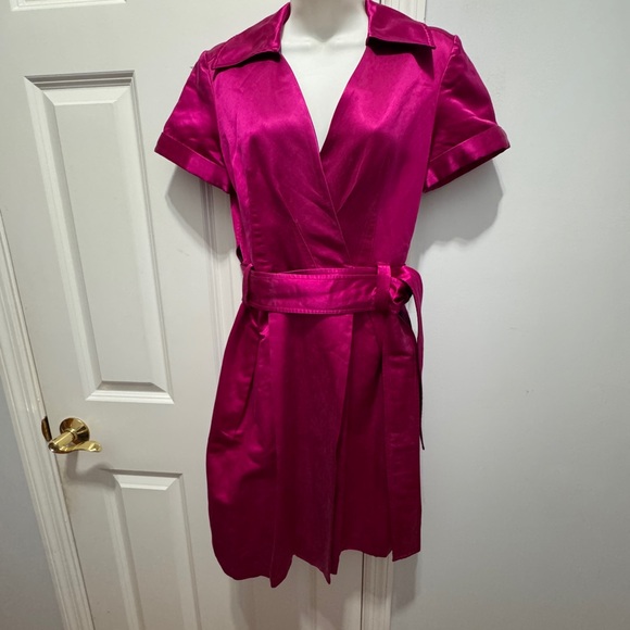 Diane Von Furstenberg Dresses & Skirts - Diane Von Furstenberg Fuchsia Silk Blend Fabric wrap size 6